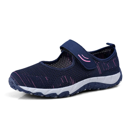 Summer Women Casual Flats Fabric Hoop & Loop Soft Comfy