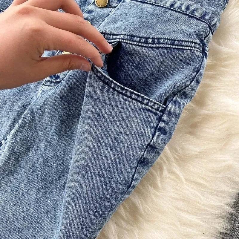 denim 2 piece outfits summer top and skirt