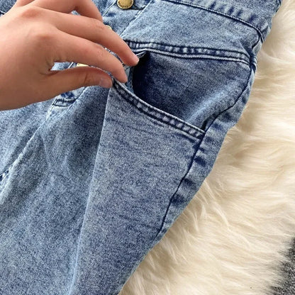 denim 2 piece outfits summer top and skirt