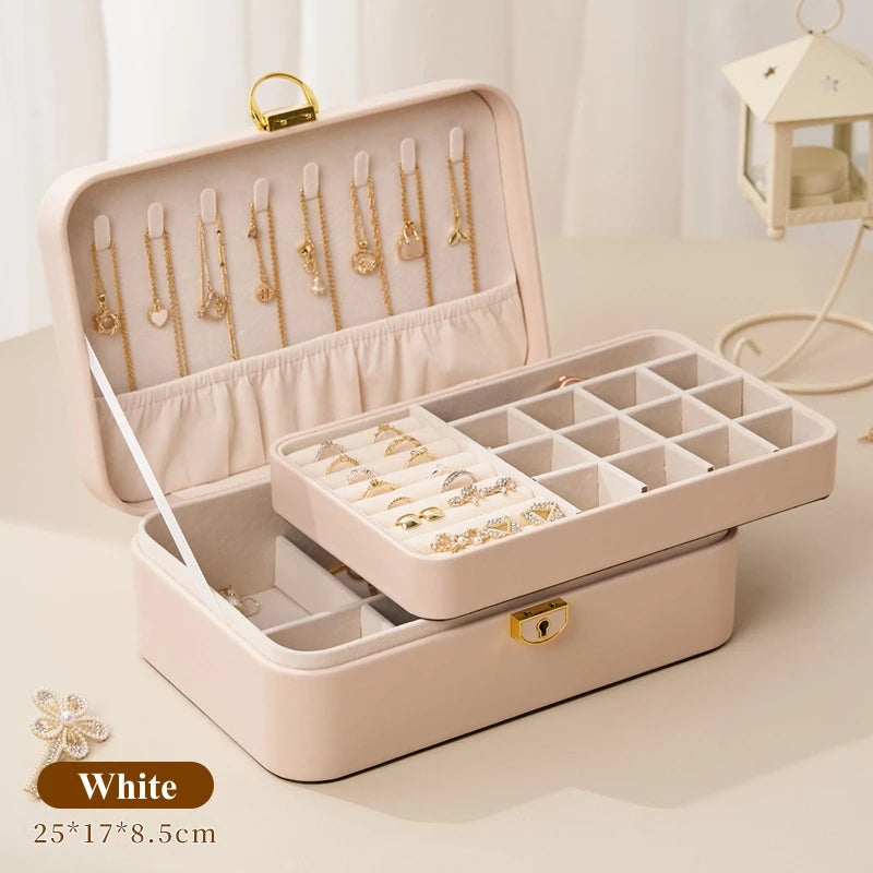 # PU Leather Big Jewelry Box  With Lock