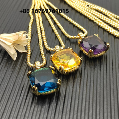 Fashionable and Simple Gold Crystal Marbella Necklace