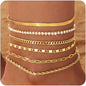 6PCS Ankle Bracelets for Women 14K Gold-plated  Anklets Stainless Steel