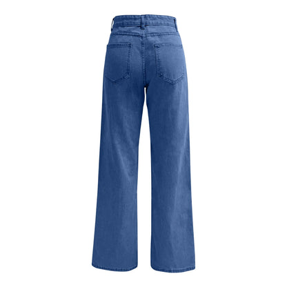 Ladies' High Waisted Straight Leg Pants Loose Casual