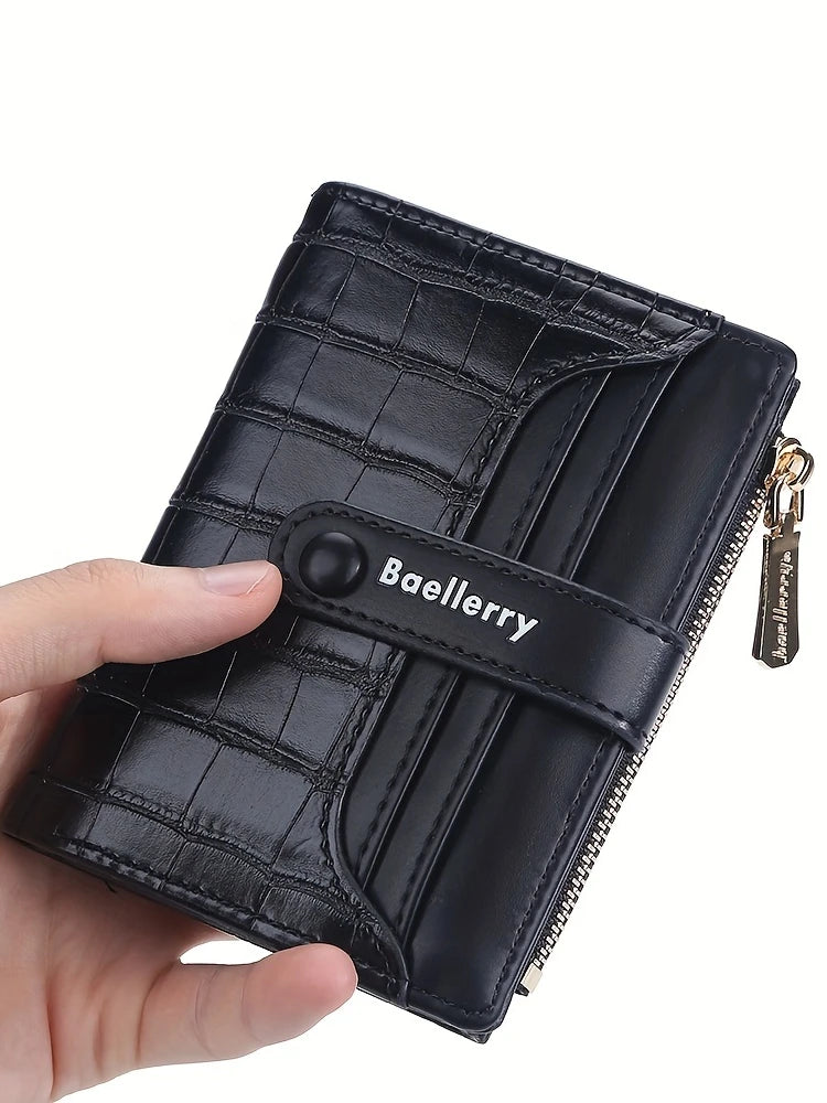Baellerry Brand Wallet New Women's Short Wallet Buckle Sanded Leather Coin Purse