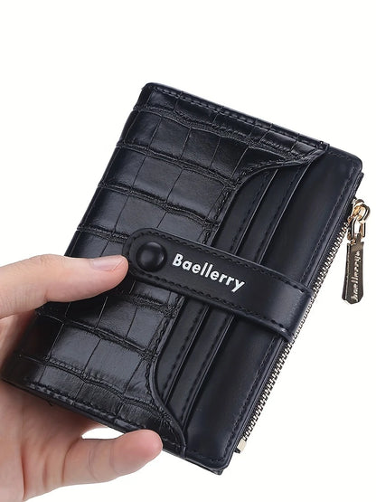 Baellerry Brand Wallet New Women's Short Wallet Buckle Sanded Leather Coin Purse