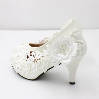 White Flower Pumps New Arrival Women's Shoes
