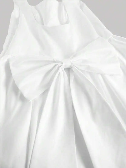 White Corset Mini Dress with Bow Detail,