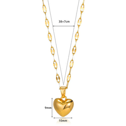 Stainless Steel Metal Heart Necklace