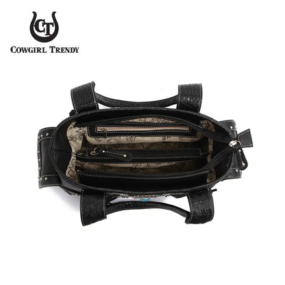 Western Style Cowgirl Woven Fringe Crocodile Gorgeous Purse Conchos Women Handbag Shoulder Bags Wallet Set