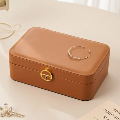 # PU Leather Big Jewelry Box  With Lock