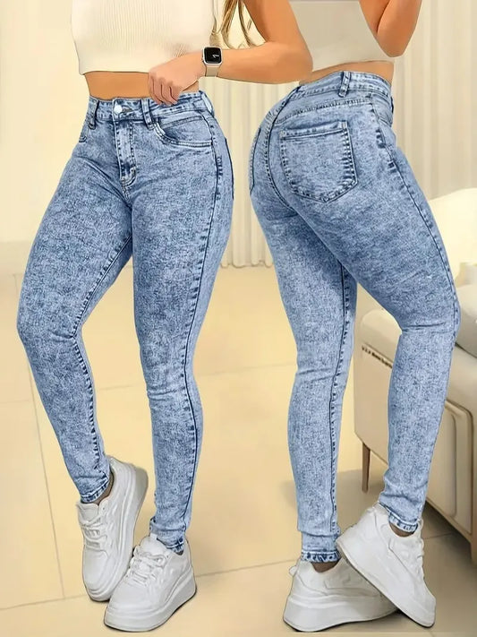 Women's casual high waist elastic slim butt lift tight feet