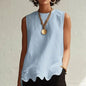 Fashion Spring Round Neck Hem Blouse