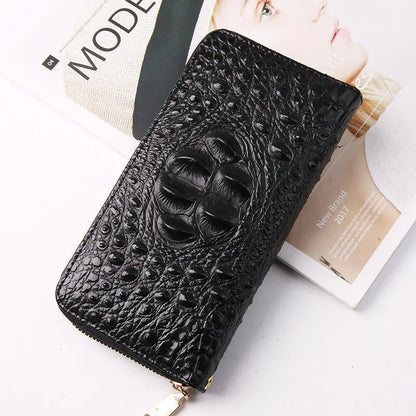 Fashion Women Crocodile Leather Wallet Large Capacity Credit Cards Holder Organizer Phone Clutch