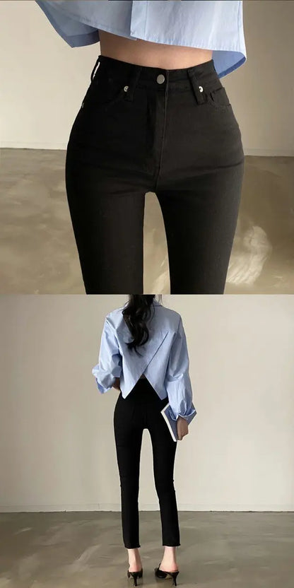 Spring New Casual Long Sleeve Women White Shirt Solid Button Split Woman Crop Tops