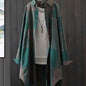 Plus Size Casual Retro Midi Women's Striped Plaid Loose Long Sleeve