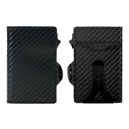 CASEKEY Top Quality Leather Cash Clip Wallet RFID NFC Protection Pop Up Metal Card Holder Case