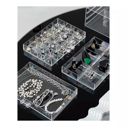 Large Capacity Multi-Layer Desktop Drawer Style Jewelry Box Earring Ring