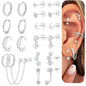 10 Pairs Hypoallergenic 20G Surgical Steel Flat Back Stud Earrings