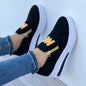 Women Autumn Sneakers Casual Double M Printed Side Zipper Platform Shoes