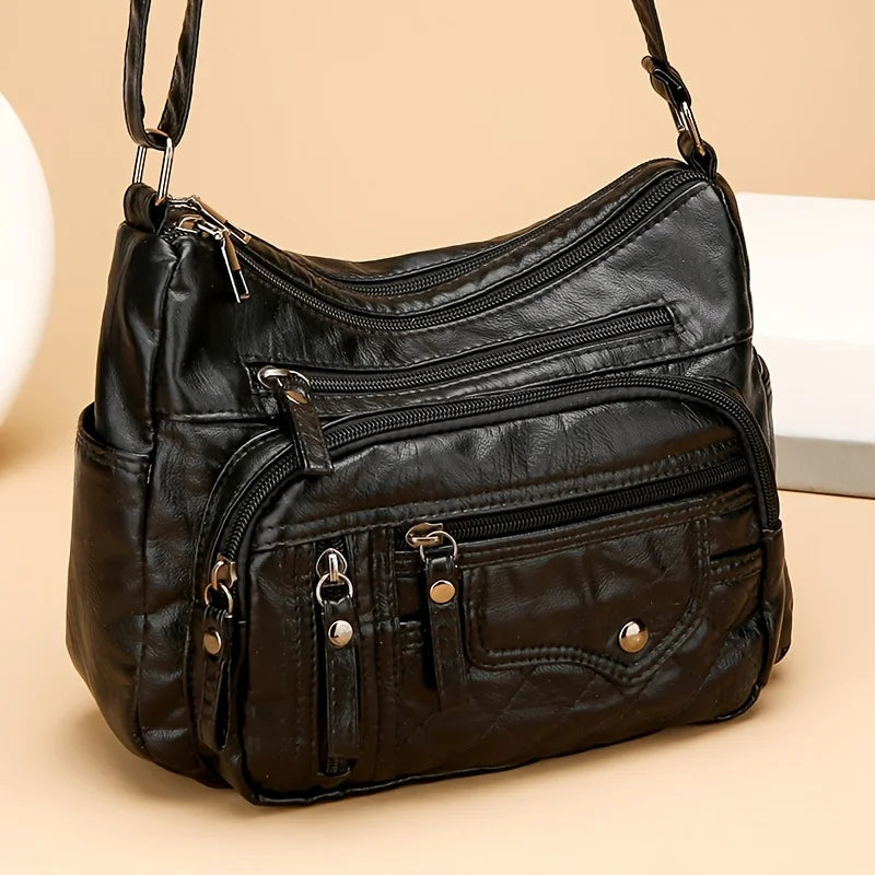 Large Capacity Nylon Shoulder Bag Adjustable Strap Anti-theft Zipper