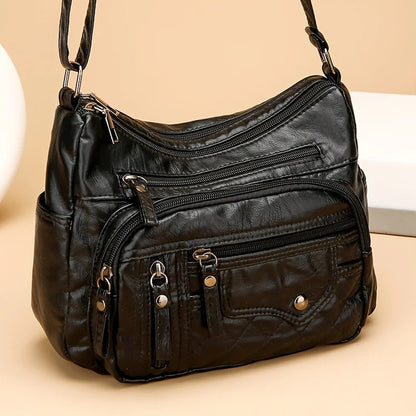 Large Capacity Nylon Shoulder Bag Adjustable Strap Anti-theft Zipper