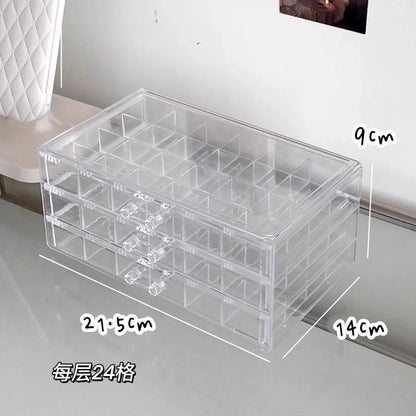 Large Capacity Multi-Layer Desktop Drawer Style Jewelry Box Earring Ring