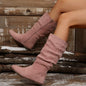 Women's Slouchy Boots Mid-Calf Length Comfortable Flat Heel Boots