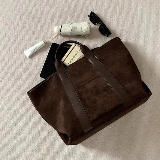 Tote Bag for Women Large Capacity Satchel, Suede