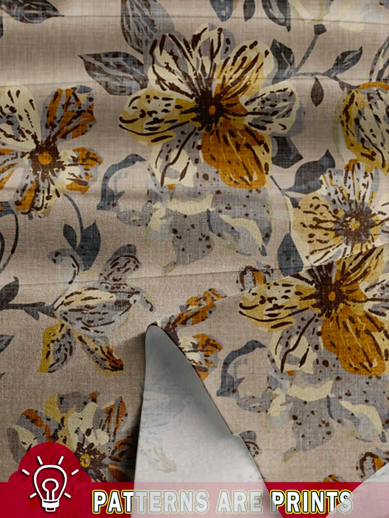 Women's V-Neck Floral Print Button-Up Blouse, Loose Fit, Lightweight