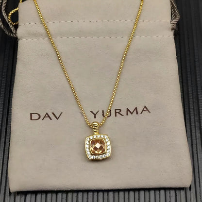 2025 New High-Quality Square Diamond Necklace and Earrings Set