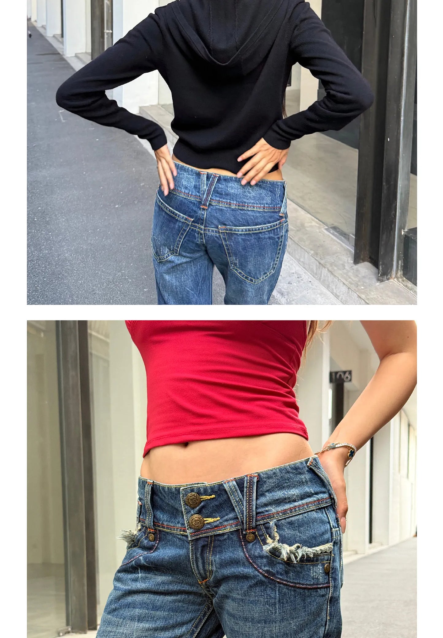 Women's Low Rise Pants Simple Bell Bottom Jeans Stretch Skinny