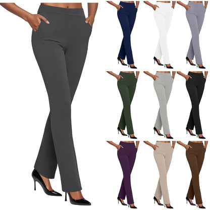 Women Business Casual Work Pants High Waist Stretch with Pockets