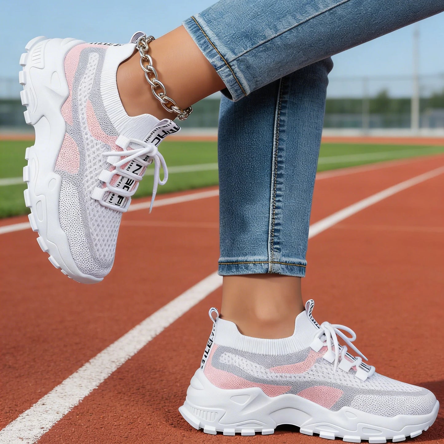 Chunky Sneakers Air Mesh Breathable Sports Shoe