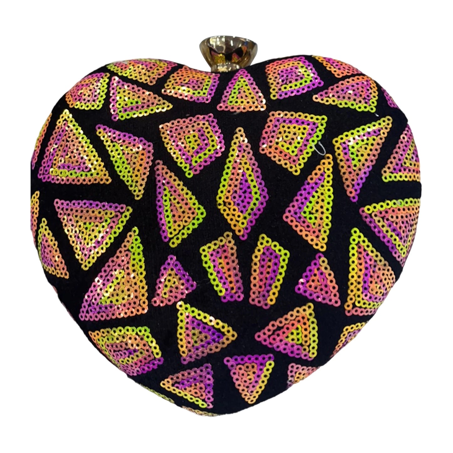 Elegant Rhinestone Embellished Heart Shaped Clutch Purse
