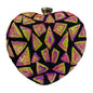 Elegant Rhinestone Embellished Heart Shaped Clutch Purse