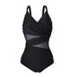 2025 New Sexy Plus Size One Piece Swimsuit Mesh Patchwork