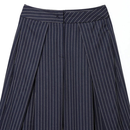 Striped Pleated Pants Baggy Wide Leg High Waist Pants