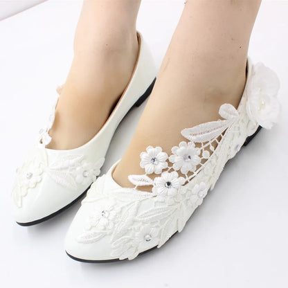 White Flower Pumps New Arrival Women's Shoes