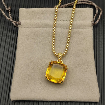 Fashionable and Simple Gold Crystal Marbella Necklace