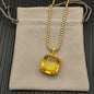 Fashionable and Simple Gold Crystal Marbella Necklace