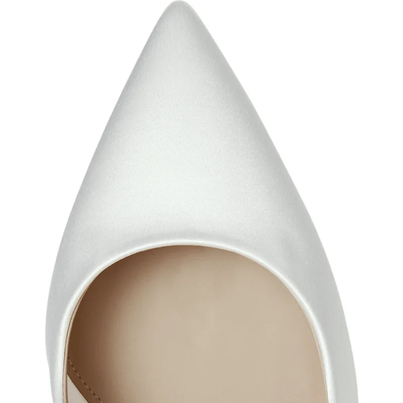 Luxury Leaves Metal Heel Women Shoes Pointed Toe Blue White Pink Black Silk Stiletto High Heels