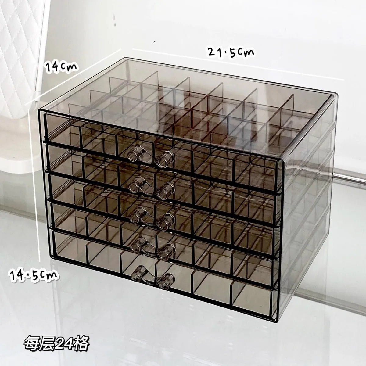 Large Capacity Multi-Layer Desktop Drawer Style Jewelry Box Earring Ring