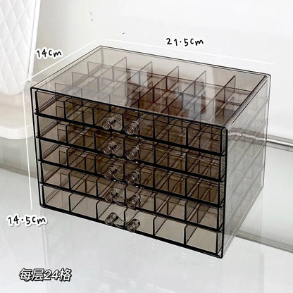 Large Capacity Multi-Layer Desktop Drawer Style Jewelry Box Earring Ring