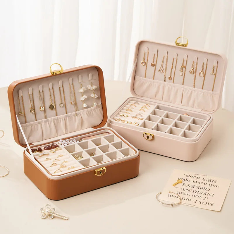 # PU Leather Big Jewelry Box  With Lock