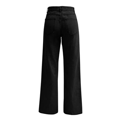 Ladies' High Waisted Straight Leg Pants Loose Casual