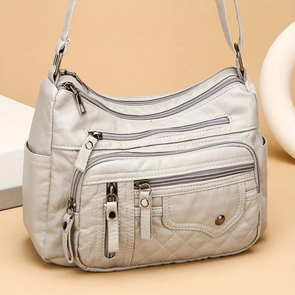 Large Capacity Nylon Shoulder Bag Adjustable Strap Anti-theft Zipper