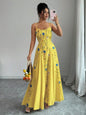Elegant Cream Floral Print Sleeveless Maxi Dress for Spring Summer
