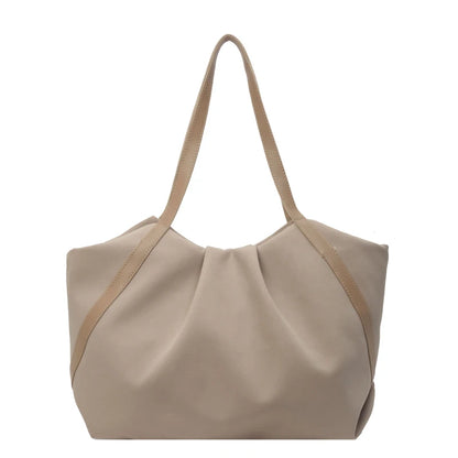 Women Work Tote Handbag Large Capacity Canvas Handheld Bag Contrast Color.