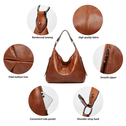 Pahajim Handbag and Wallet Set for Women leather Shoulder Bag