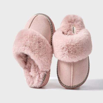Winter Fur Cotton Slippers For Women Soft Comfort